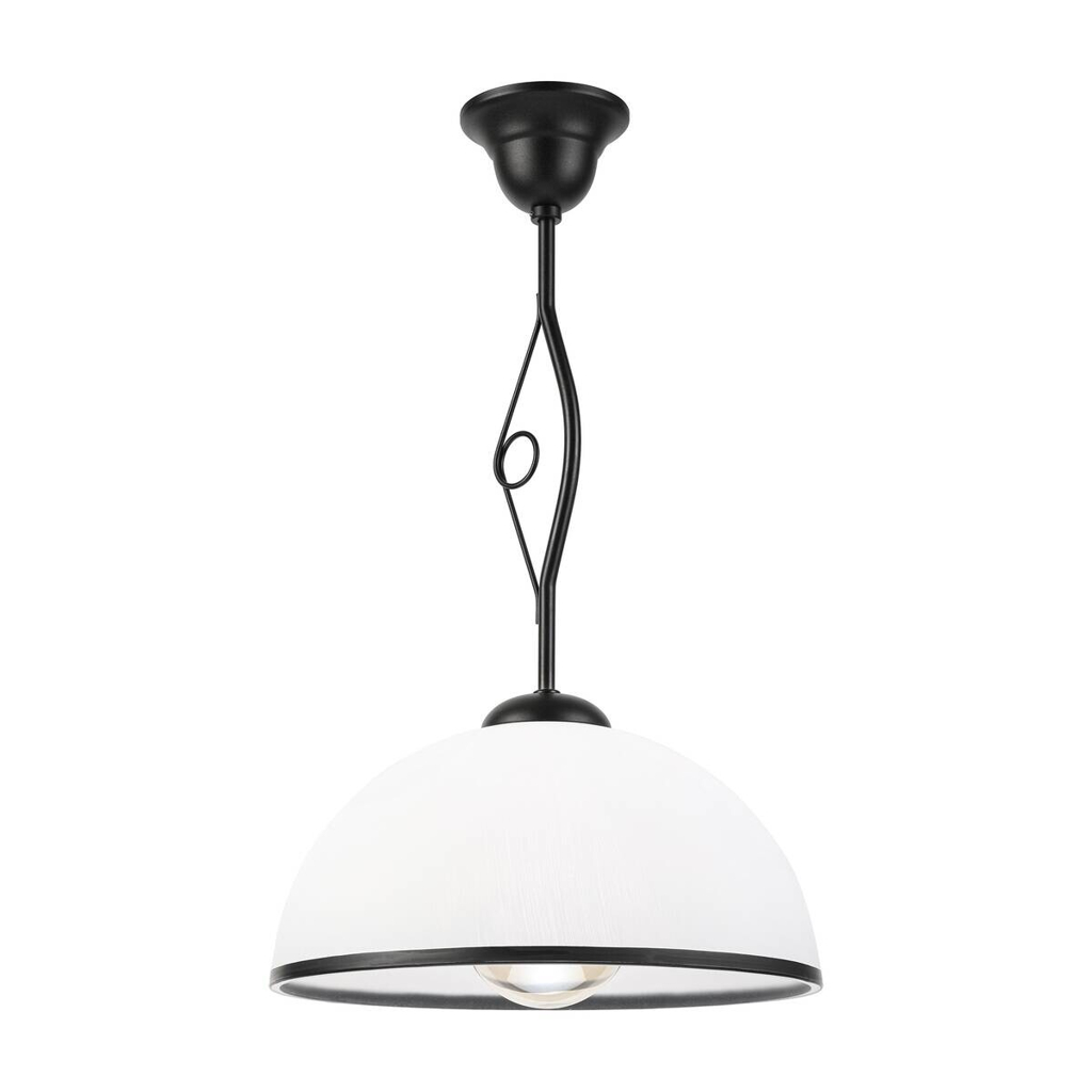 Lamkur Pendelleuchte beige weiß Glas Stahl B/H/L: ca. 32,5x45x32,5 cm E27 1 Brennstellen
