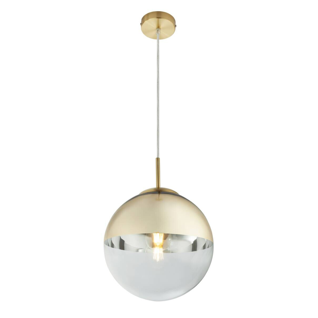 GLOBO Pendelleuchte gold Metall H/D: ca. 120x25 cm E27 1 Brennstellen