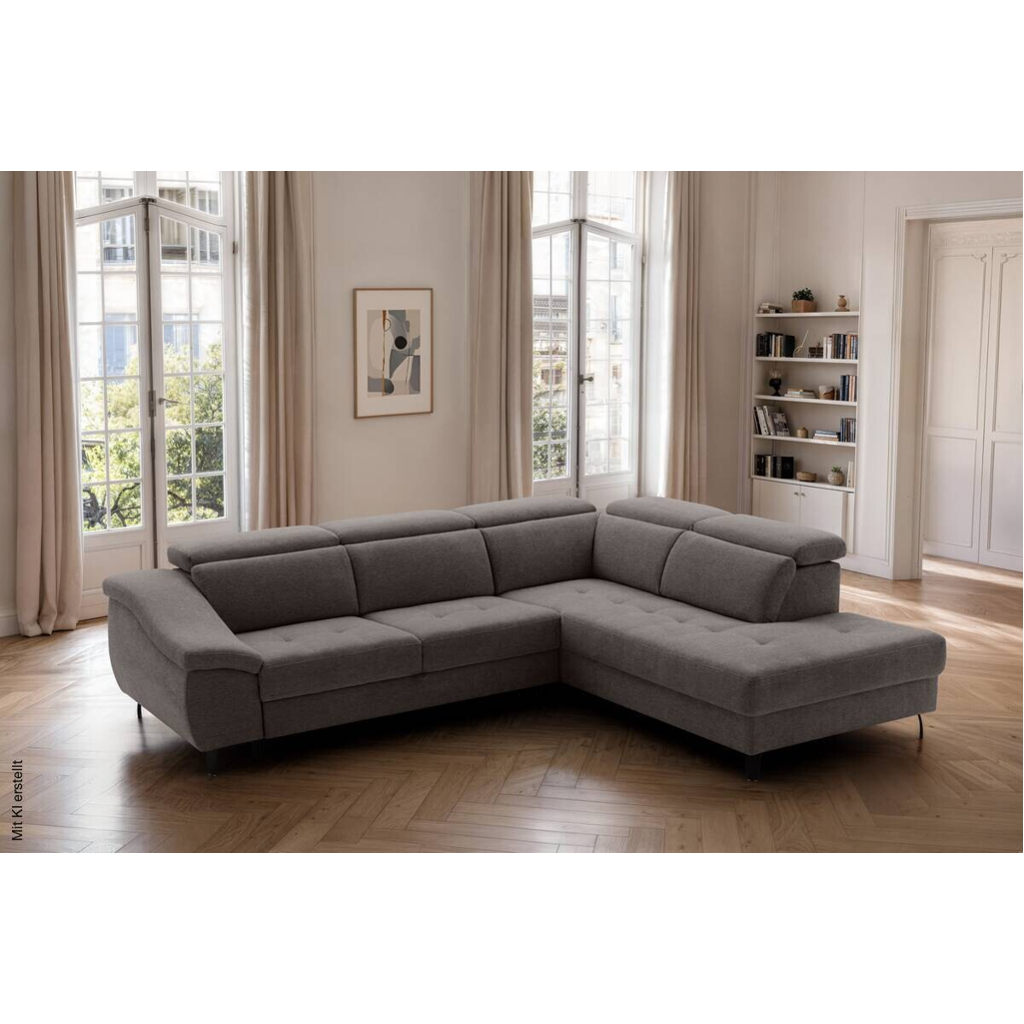 Ecksofa mit Bettfunktion braun Flachgewebe B/H/T: ca. 280x96x238 cm