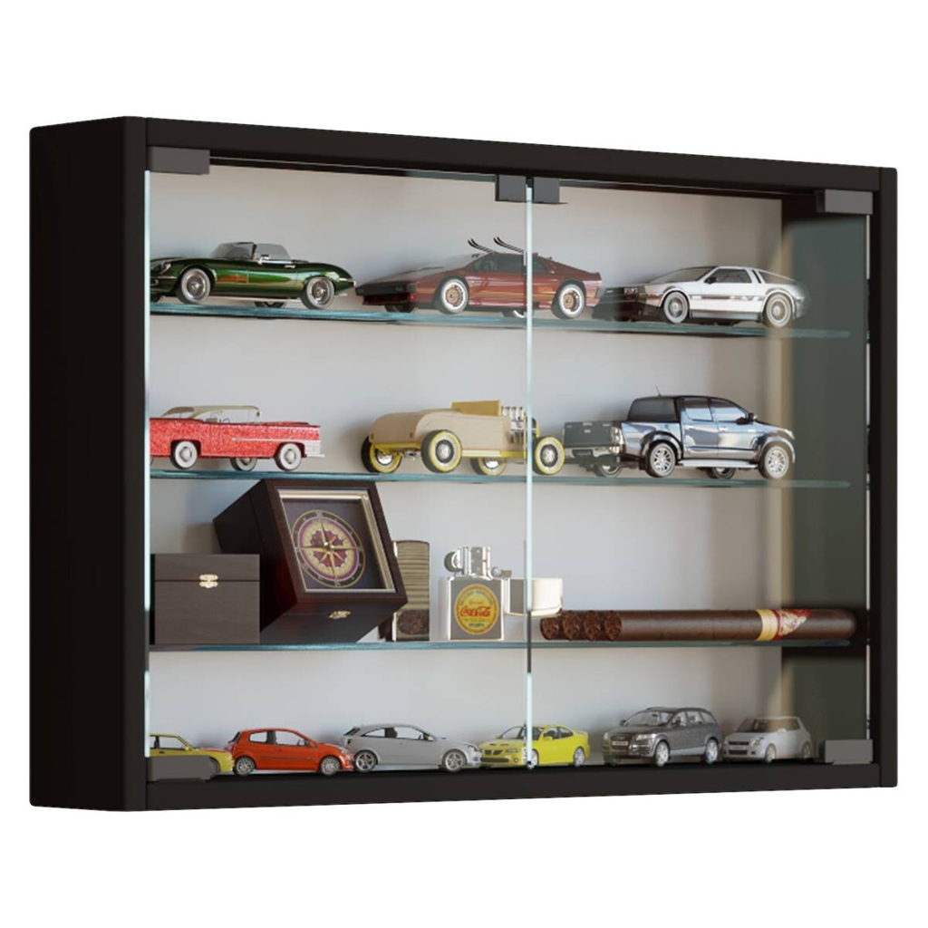 Vitrine Mandosa M schwarz Holzwerkstoff Glas B/H/T: ca. 60x40x10 cm