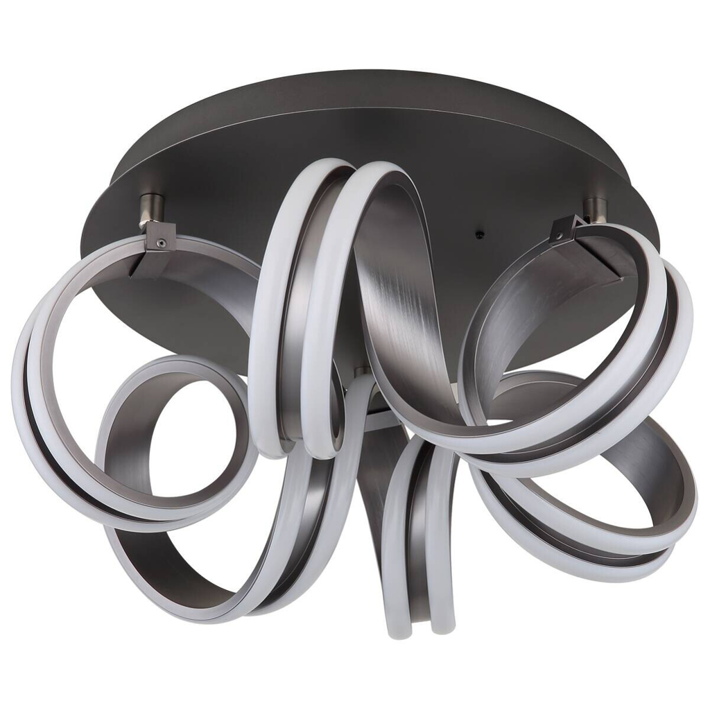 GLOBO Deckenleuchte dunkelgrau Opal Metall Aluminium H/D: ca. 25x46 cm 1 Brennstellen