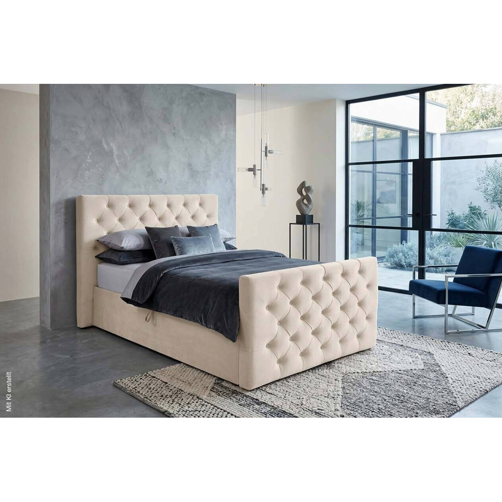 Boxbett Glow creme Liegefläche B/L: ca. 140x200 cm