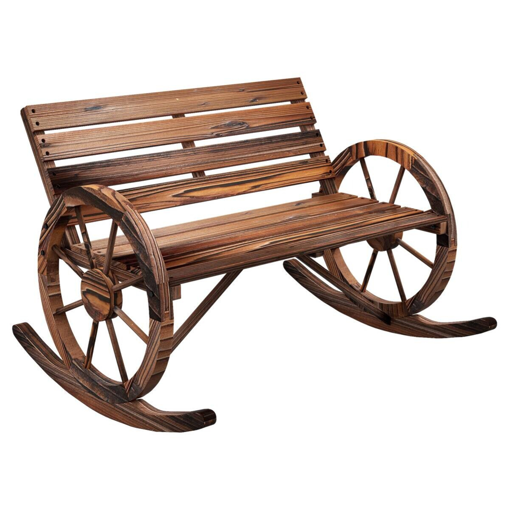 Outsunny Schaukelbank grau Holz B/H/L: ca. 88x105x74 cm