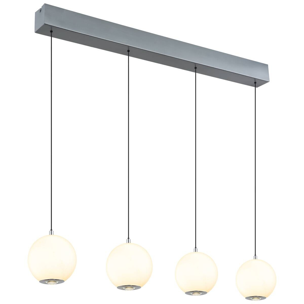 GLOBO Pendelleuchte grau Opal Metall Glas B/H/T/L: ca. 15x150x99x99 cm 1 Brennstellen