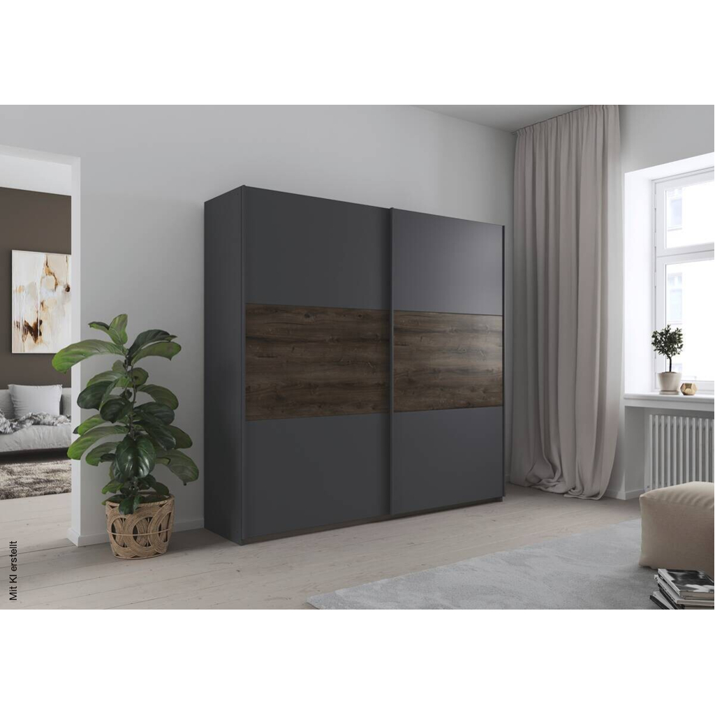 Schwebetürenschrank Marbella grau B/H/T: ca. 218x210x59 cm