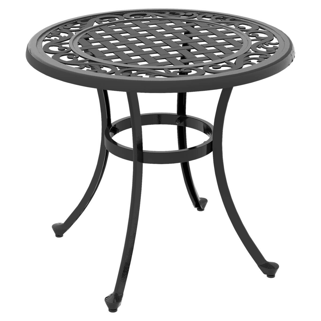 Outsunny Gartentisch schwarz Aluminium B/H/L: ca. 60x60x53 cm
