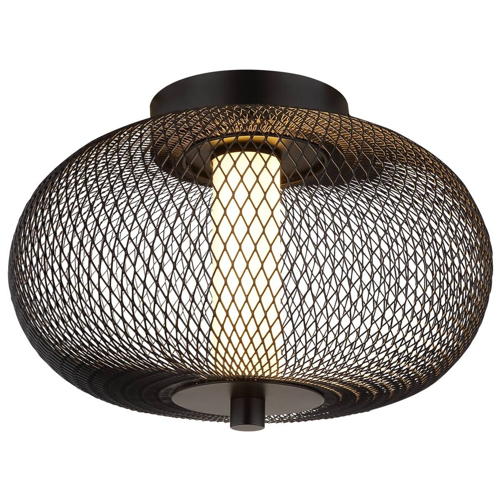 GLOBO LED-Deckenleuchte ASTARI 61270108 Opal schwarz Kunststoff Metall H/D: ca. 24x35 cm 1 Brennstellen