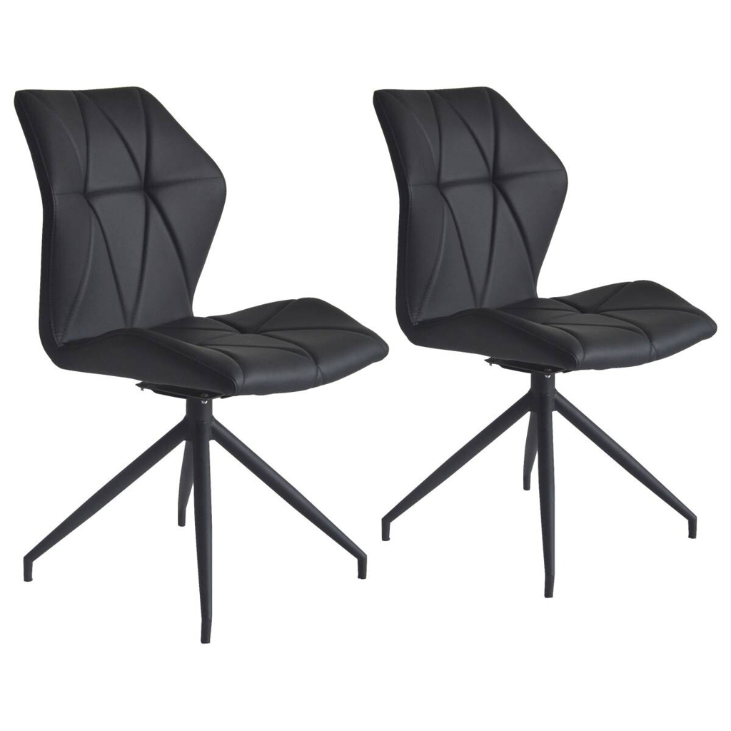 Stuhl IMKE  2er-Set schwarz schwarz Kunstleder Metall B/H/T: ca. 52x90,5x62 cm