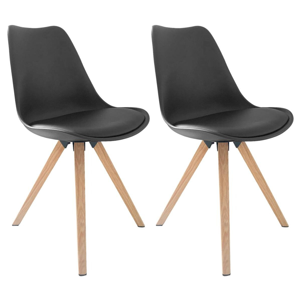Stuhl KIRA  2er-Set schwarz Kunststoff B/H/T: ca. 48x86x55,5 cm