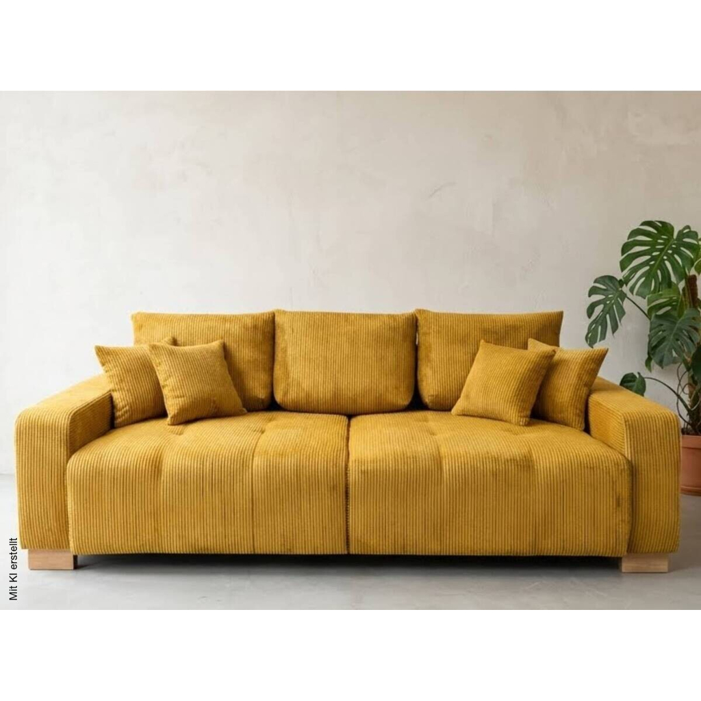 Big Sofa senf Microfaser B/H/T: ca. 248x80x114 cm