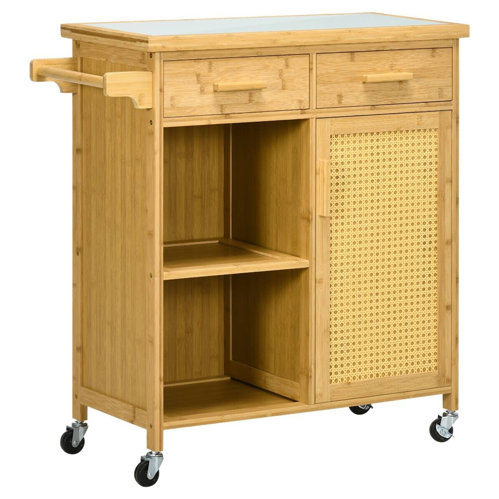 HOMCOM Küchenwagen natur Edelstahl B/H/L: ca. 36x84x85 cm