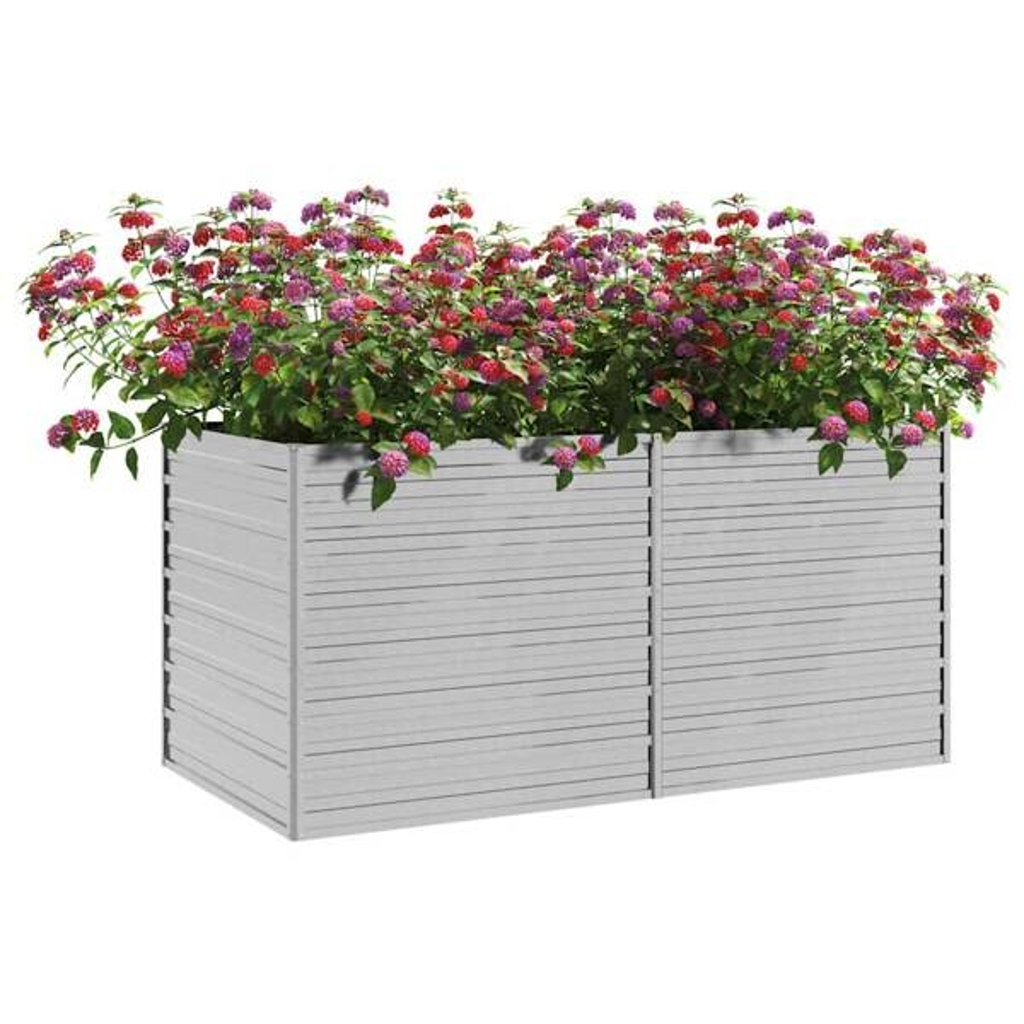 Garten-Hochbeet silber Stahl B/H/L: ca. 80x77x160 cm