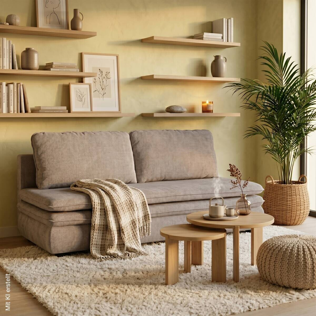 Schlafsofa Fiesta Greige Microfaser B/H/T: ca. 200x89x85 cm