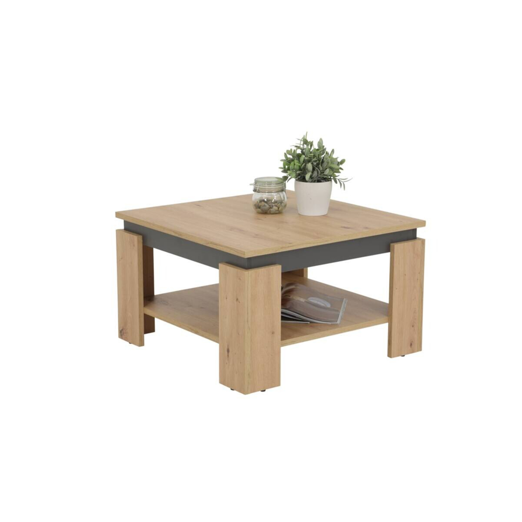 Couchtisch Tim III Eiche anthrazit B/H/T: ca. 68x41x68 cm