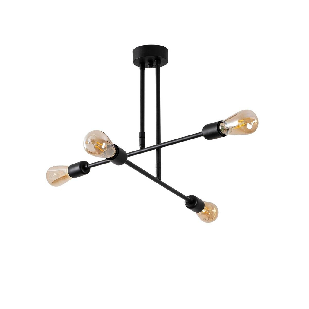 Opviq Deckenleuchte Flower schwarz B/H/T/L/D: ca. 70x40x70x70x70 cm E27 4 Brennstellen