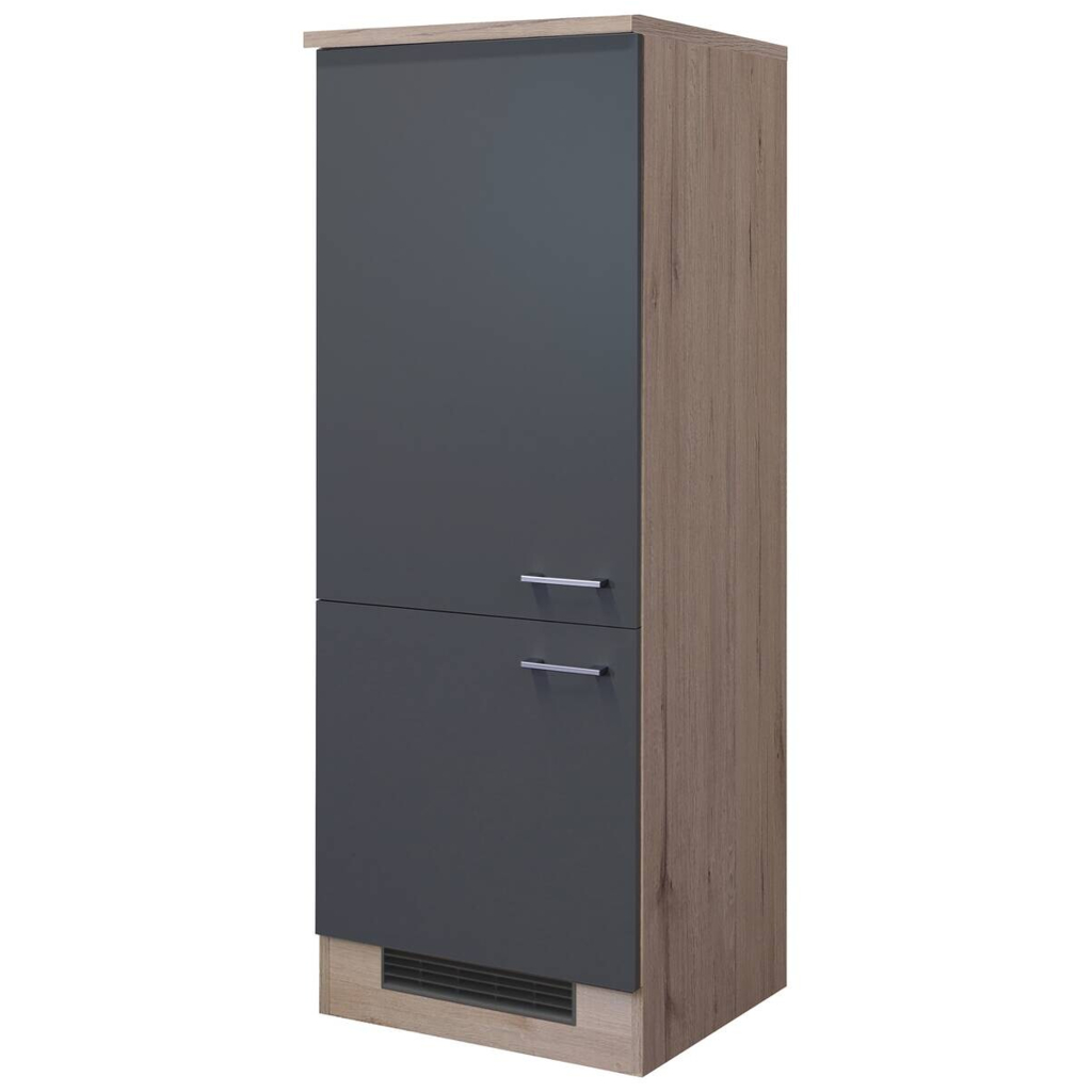 Kühlumbauschrank Morena grau matt B/H/T: ca. 60x161x60 cm