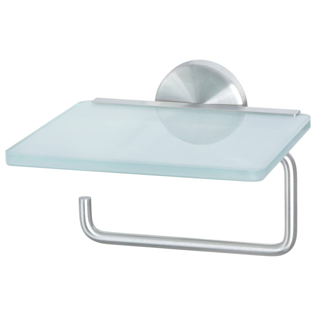POCOline Toilettenpapierhalter Milano Edelstahloptik glasklar Glas