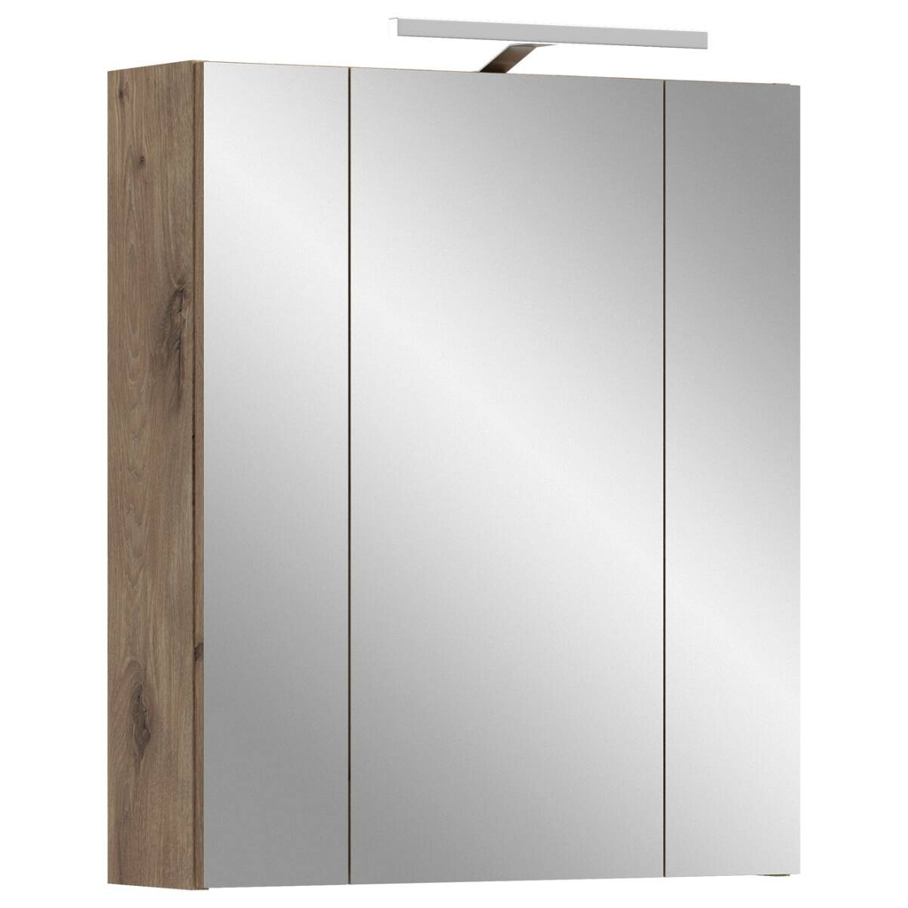 Spiegelschrank Ice Nox Oak Nachbildung schwarz matt B/H/T: ca. 60x70x18 cm
