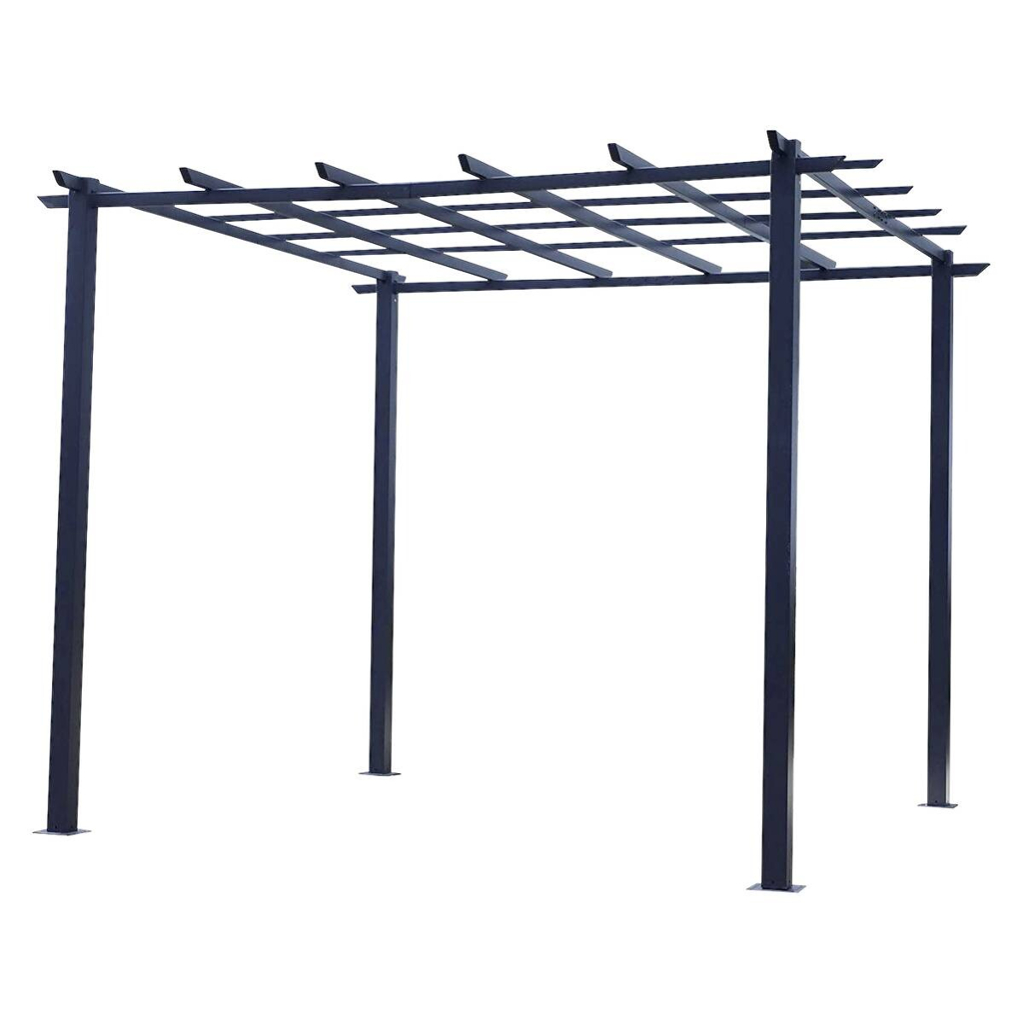 Outsunny Rosenpavillon schwarz Metall B/H/L: ca. 295x230x297 cm