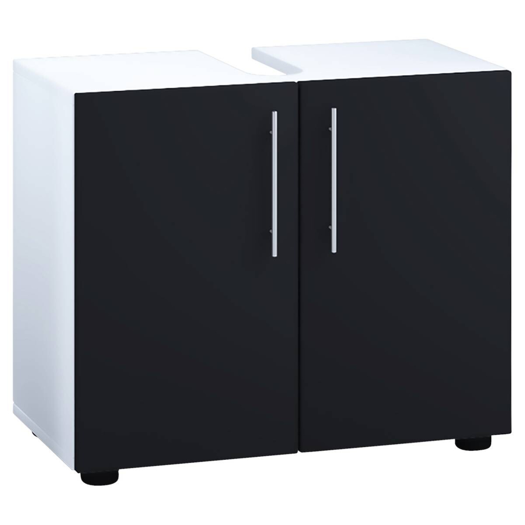 Unterschrank Flandu weiß schwarz B/H/T: ca. 60x51x30 cm