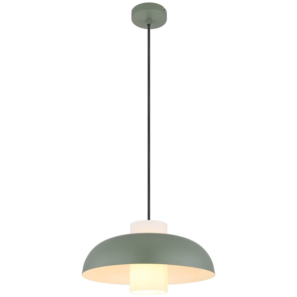 GLOBO Pendelleuchte Lowe grün Metall H/D: ca. 120x38 cm E27 1 Brennstellen