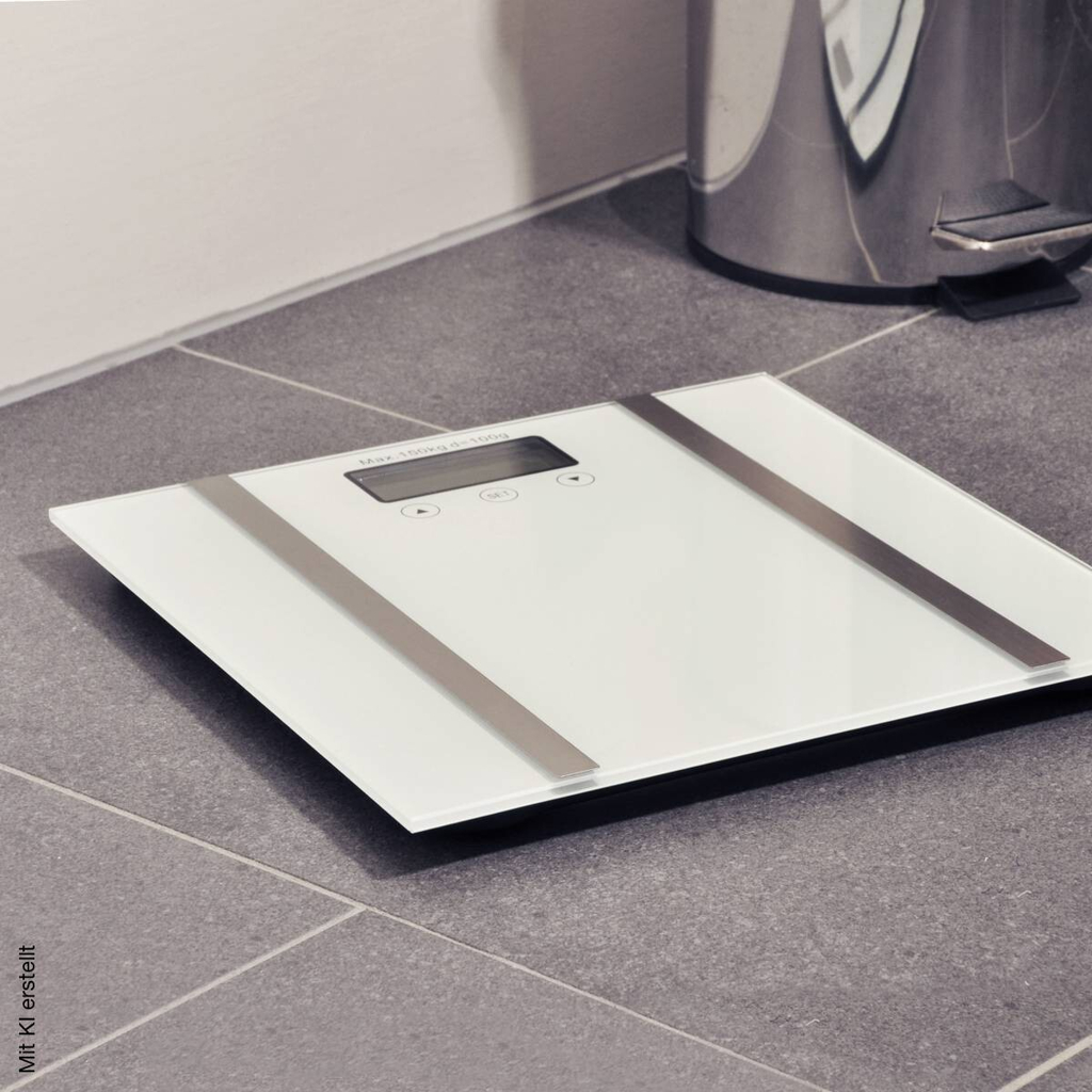 HI Körperanalysewaage silber Glas B/H/L: ca. 28x2x28 cm