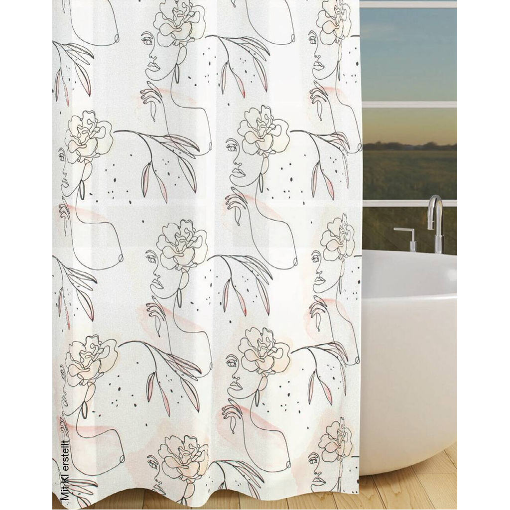Acus Duschvorhang Line Art Woman Polyester B/L: ca. 180x200 cm