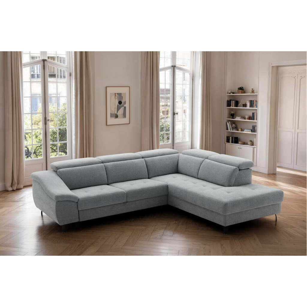 Ecksofa mit Bettfunktion grau Flachgewebe B/H/T: ca. 280x96x238 cm