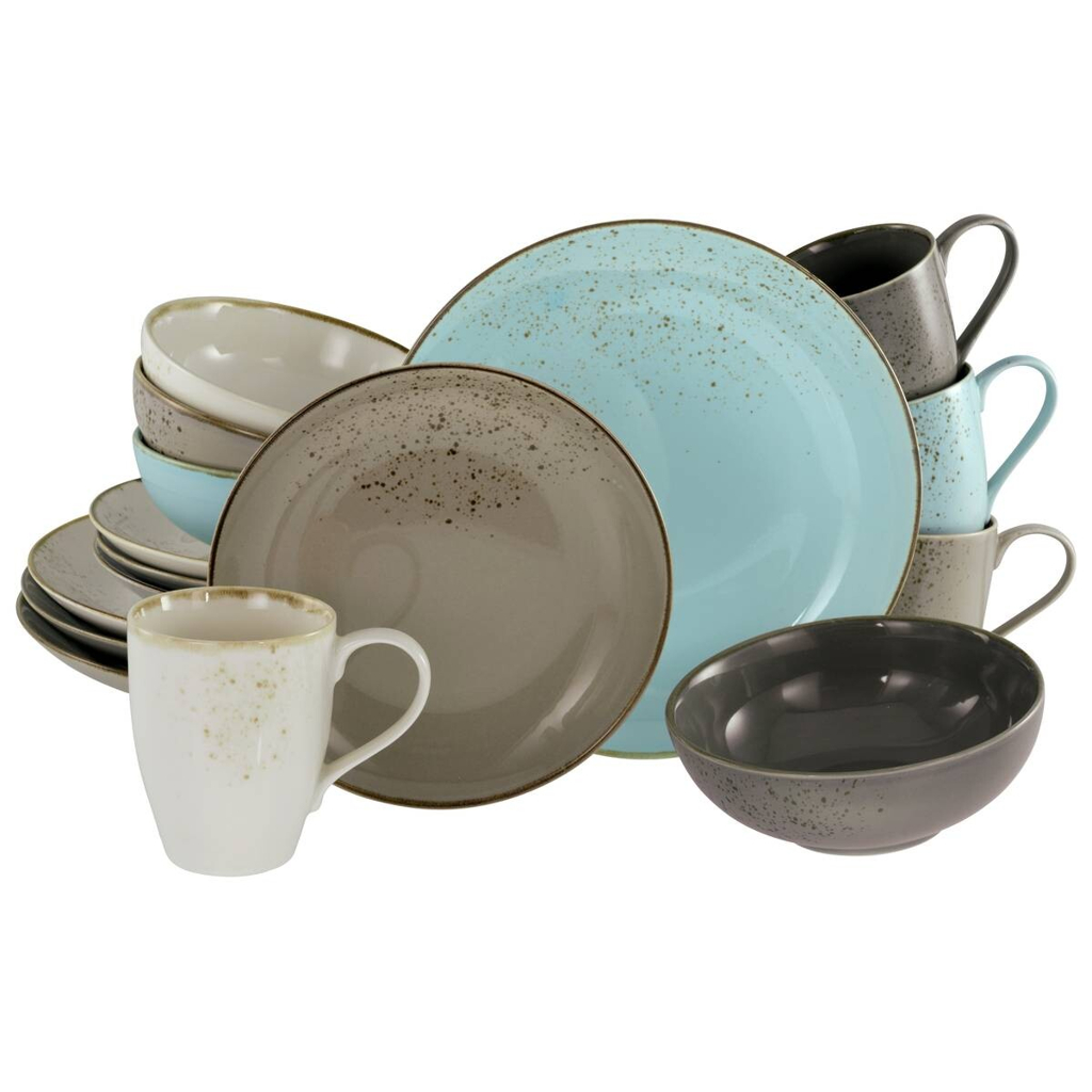 CreaTable Kombiservice Nature Scandinavia multicolor Keramik 16 tlg.