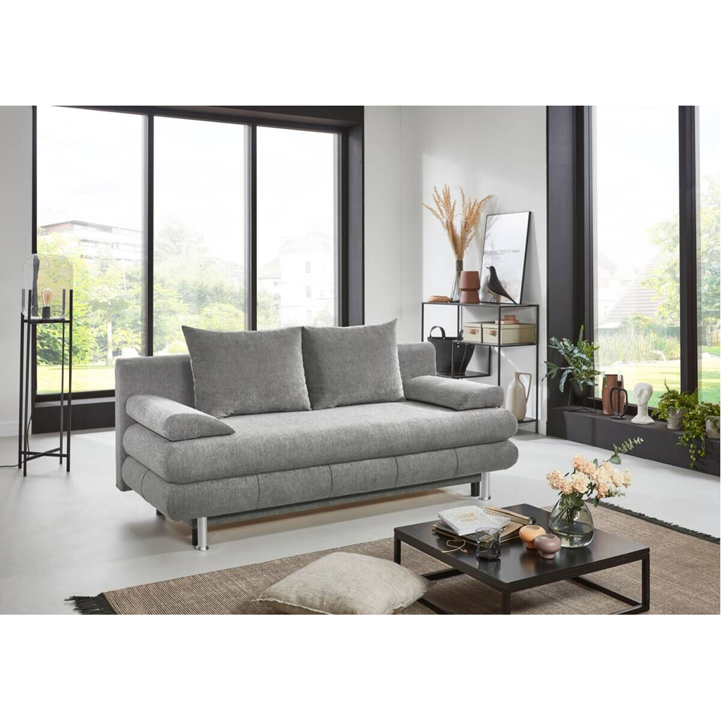 Schlafsofa Benfeld grau Microfaser B/H/T: ca. 190x93x92 cm