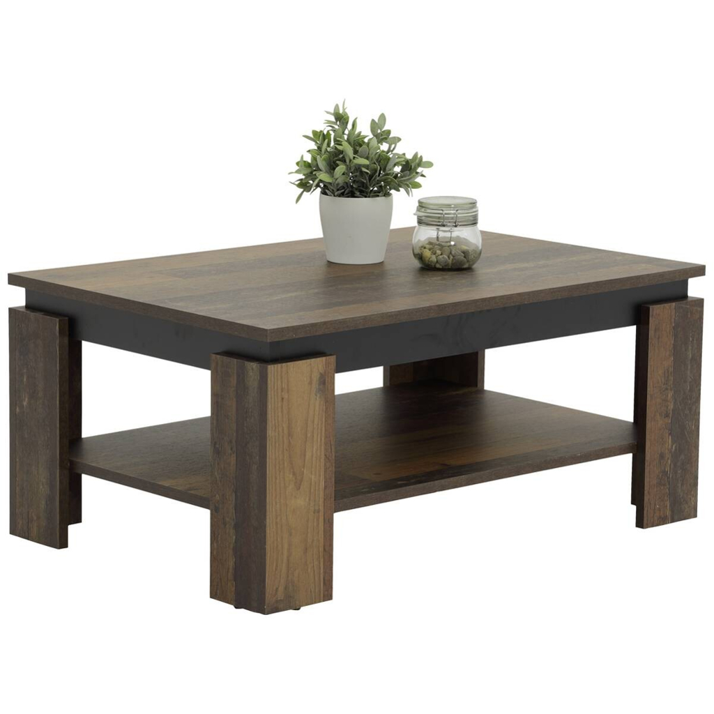 Couchtisch Tim II Old Wood schwarz Nachbildung B/H/T: ca. 90x41x60 cm