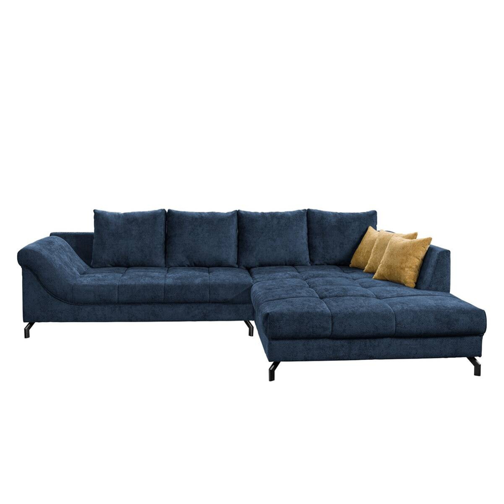 Ecksofa navy Microfaser B/H/T: ca. 306x92x203 cm