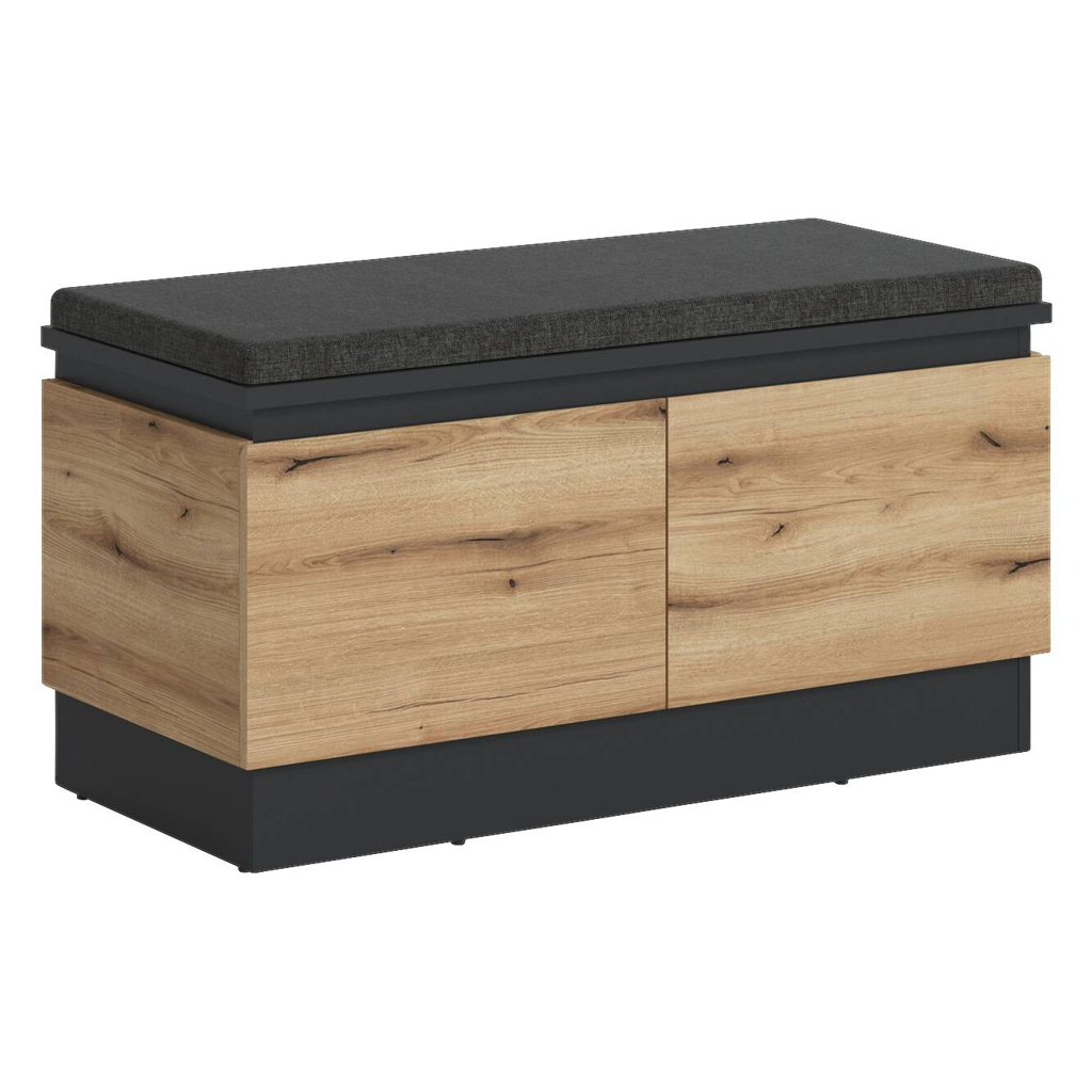 Sitzbank Corte Eiche Evoke Coast Nachbildung anthrazit B/H/T: ca. 101x54x45 cm