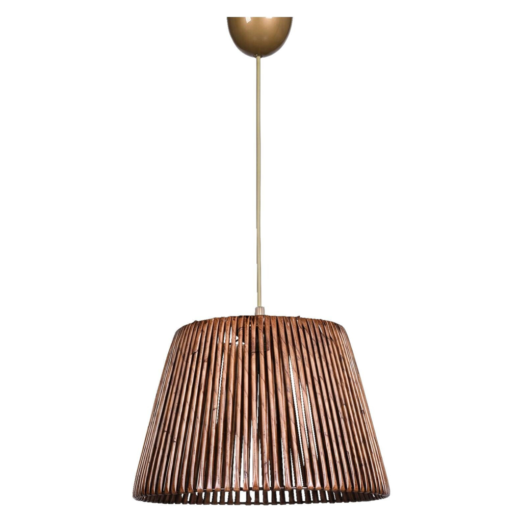 Opviq Pendelleuchte braun Holz B/H/T/L/D: ca. 30x70x30x30x30 cm E27 1 Brennstellen