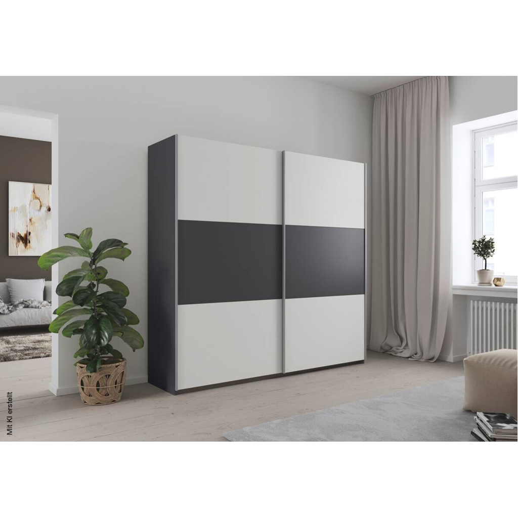Kleiderschrank Oslo Alpinweiß grau B/H/T: ca. 218x210x59 cm