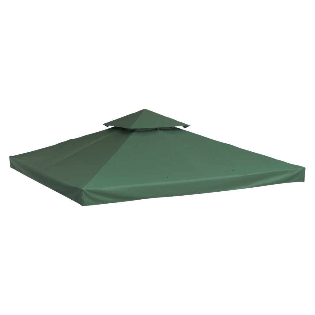 Outsunny Ersatzdach für Metallpavillon grün Polyester-Mischgewebe B/H/L: ca. 300x75x300 cm