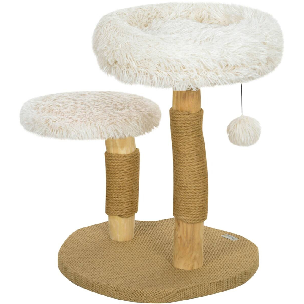 PawHut Kratzbaum weiß Holz B/H/L: ca. 47x61,5x50 cm