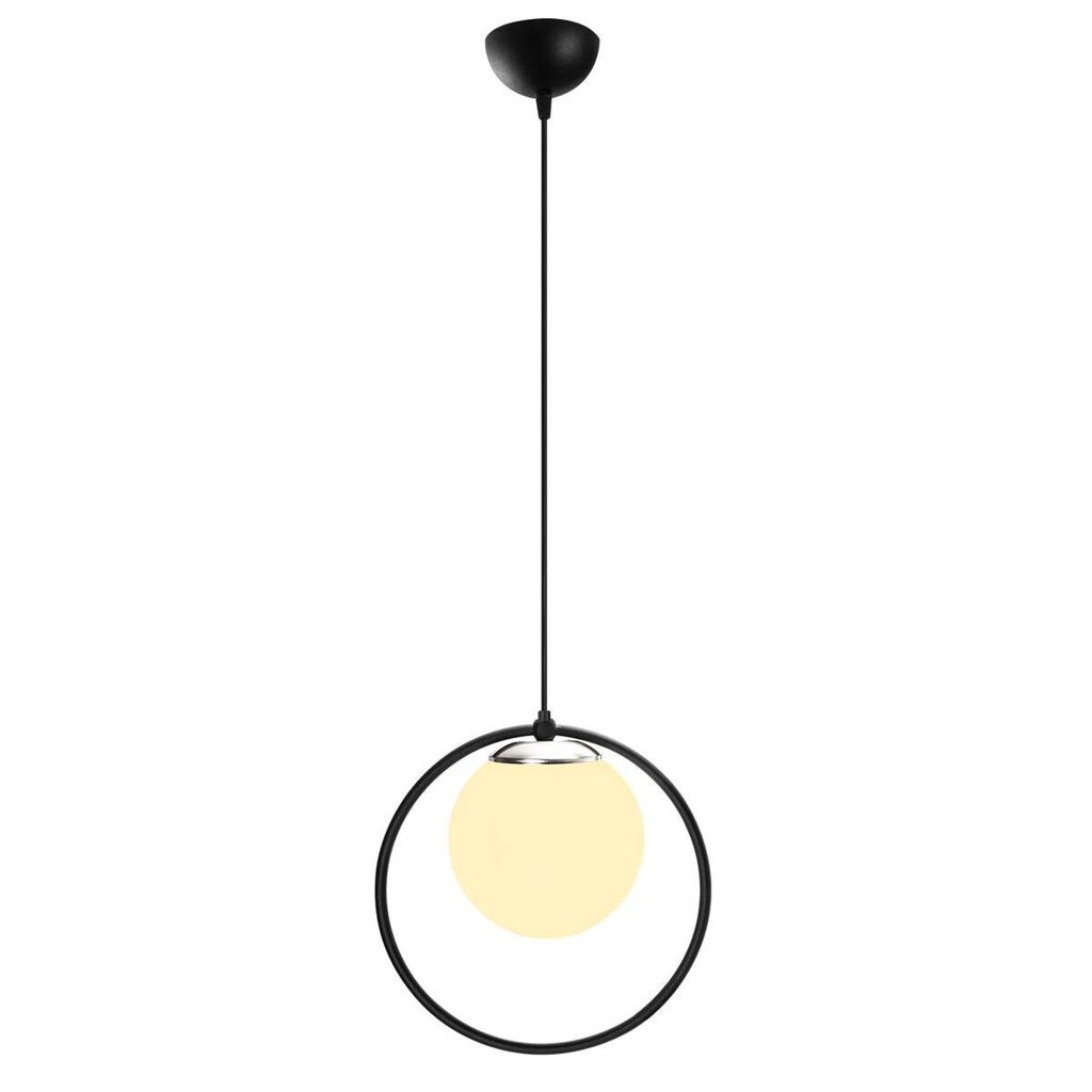 Opviq Pendelleuchte Dolunay schwarz weiß Metall Glas B/H/T/L/D: ca. 15x126x15x26x15 cm E27 1 Brennstellen