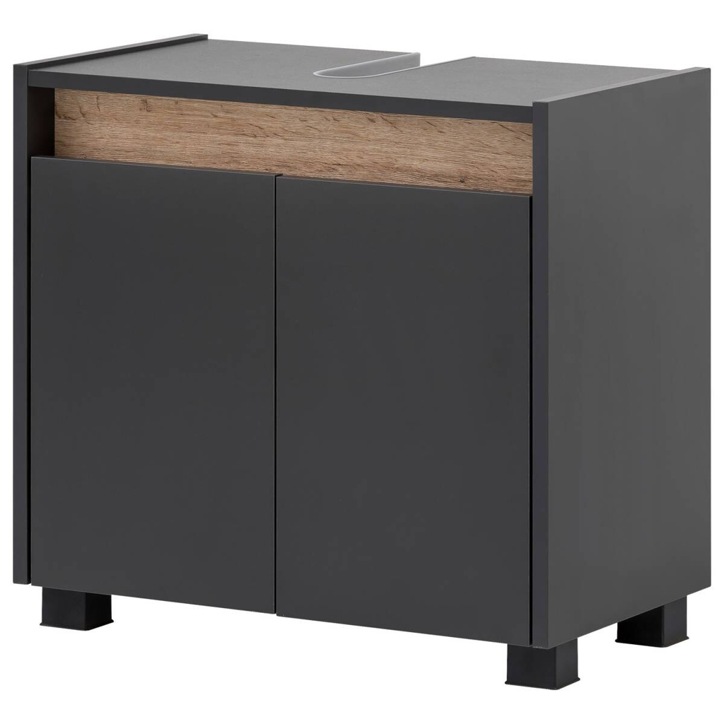 Waschbeckenunterschrank Cosmo anthrazit B/H/T: ca. 56,9x54,6x33 cm