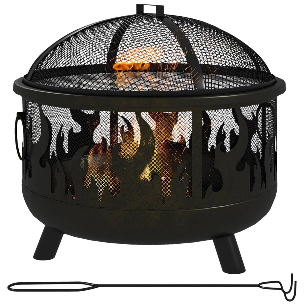 Feuerschale schwarz Metall B/H/L: ca. 61x55x61 cm