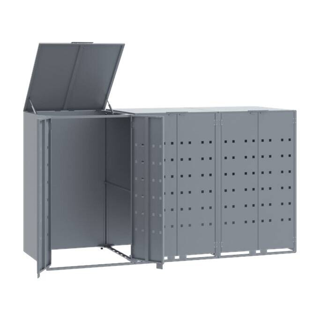 vidaXL Mülltonnenbox grau B/H/T: ca. 207x117x79 cm