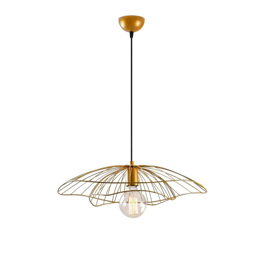 Opviq Pendelleuchte Tel gold Metall B/H/T/L/D: ca. 50x111x50x50x50 cm E27 1 Brennstellen