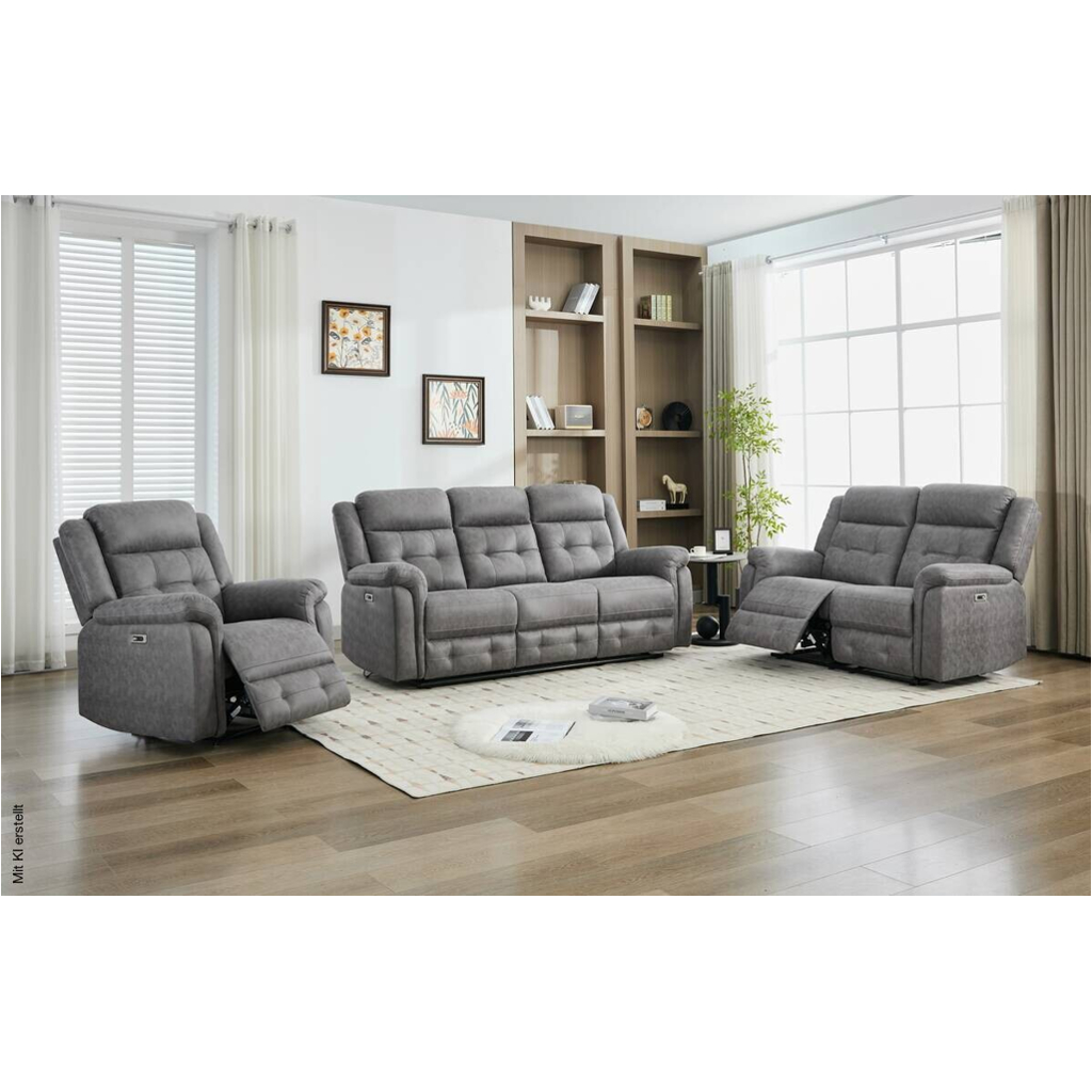Sofa Philip grau Microfaser B/H/T: ca. 208x103x95 cm