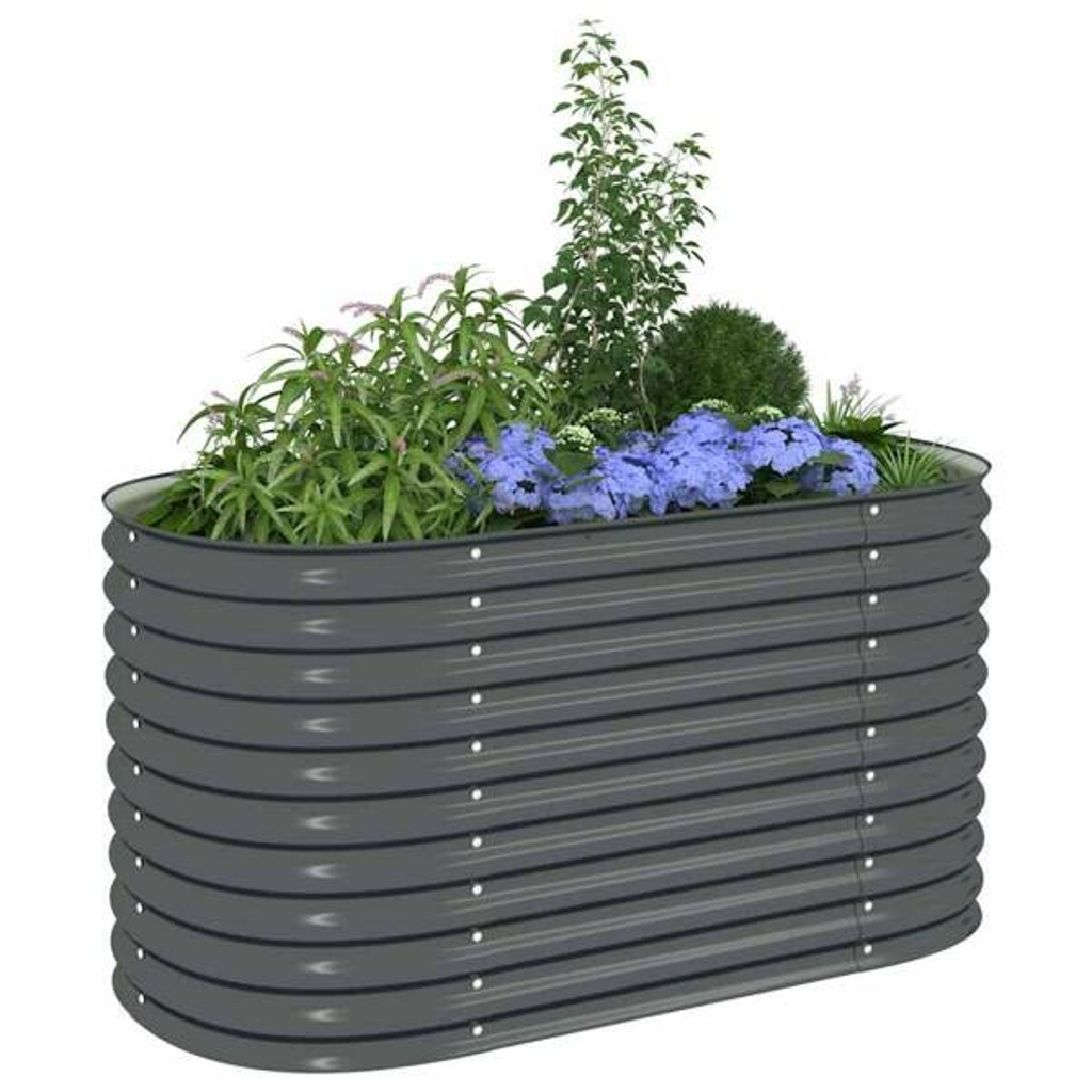 Garten-Hochbeet grau Stahl B/H/L: ca. 80x81x160 cm