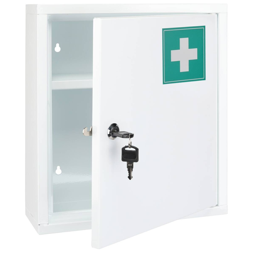 Medizinschrank weiß Stahl B/H/T: ca. 31,5x36x10 cm