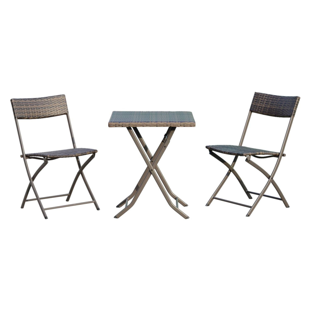 Outsunny Balkonset café braun Polyrattan