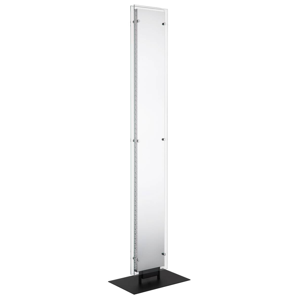 GLOBO Stehlampe schwarz klar Kunststoff Aluminium Glas B/H/L: ca. 20x117x30 cm 1 Brennstellen