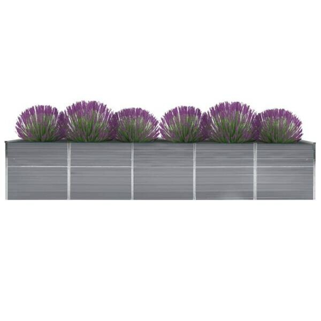 Garten-Hochbeet grau Stahl B/H/L: ca. 80x77x400 cm