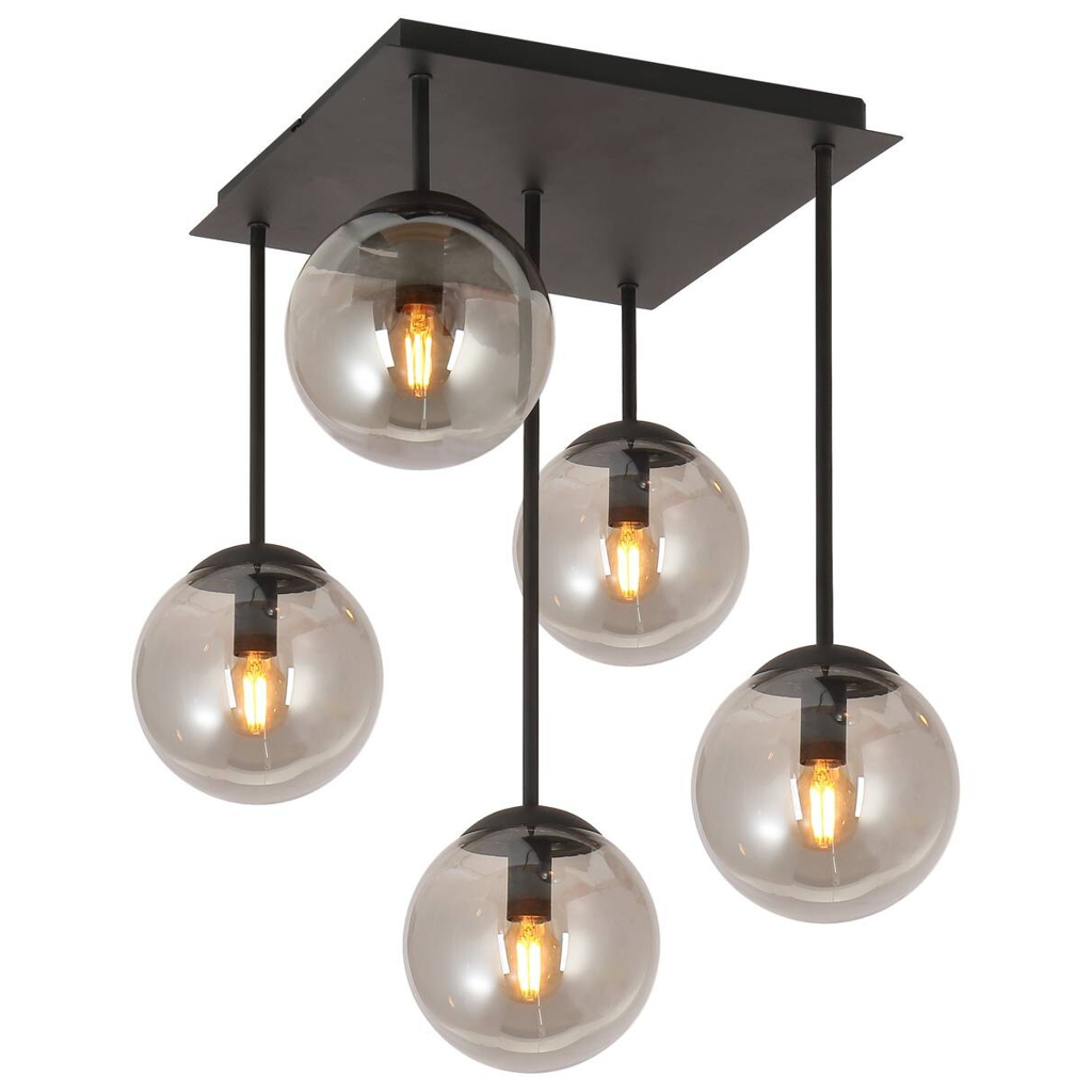 POCOline Deckenleuchte Space schwarz Glas B/H/T: ca. 40x50x40 cm E14 5 Brennstellen