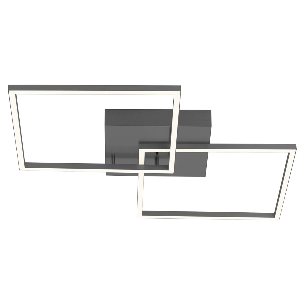 Just Light Deckenleuchte Iven schwarz Alu Kunststoff B/H/L: ca. 53x7x53 cm